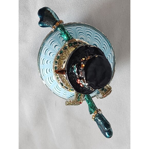 Fitz & Floyd 2006 Guild Holiday Snowman Trinket Box Jeweled Magnetic Closure - Picture 4 of 16